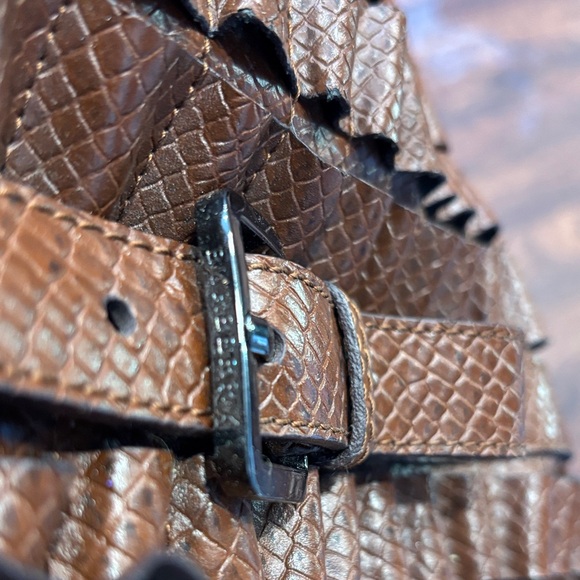 Burberry Brown Ruffled Leather Shoulder Bag - Picture 8 of 11